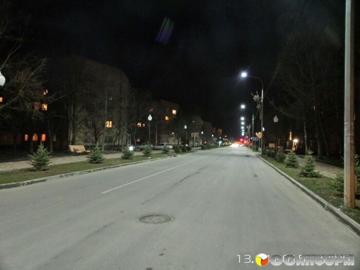 Фото дня : Впервые уличные светодиодные светильники установлены в Цхинвале