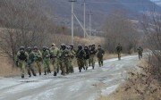 Министр внутренних дел Игорь Наниев вместе с бойцами ОМСН совершил марш-бросок
